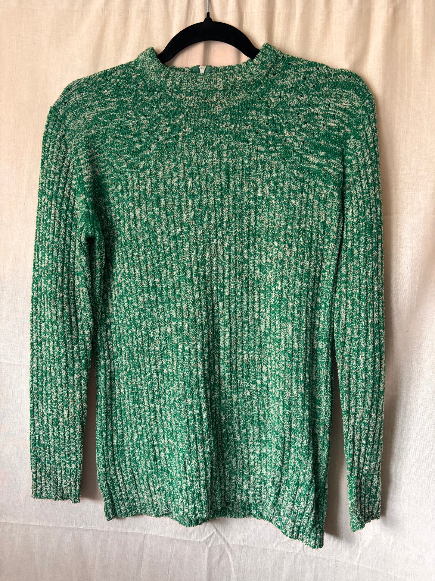 Vintage 1970s JCPenney Fashions Green Ribbed Jumper – Size 12