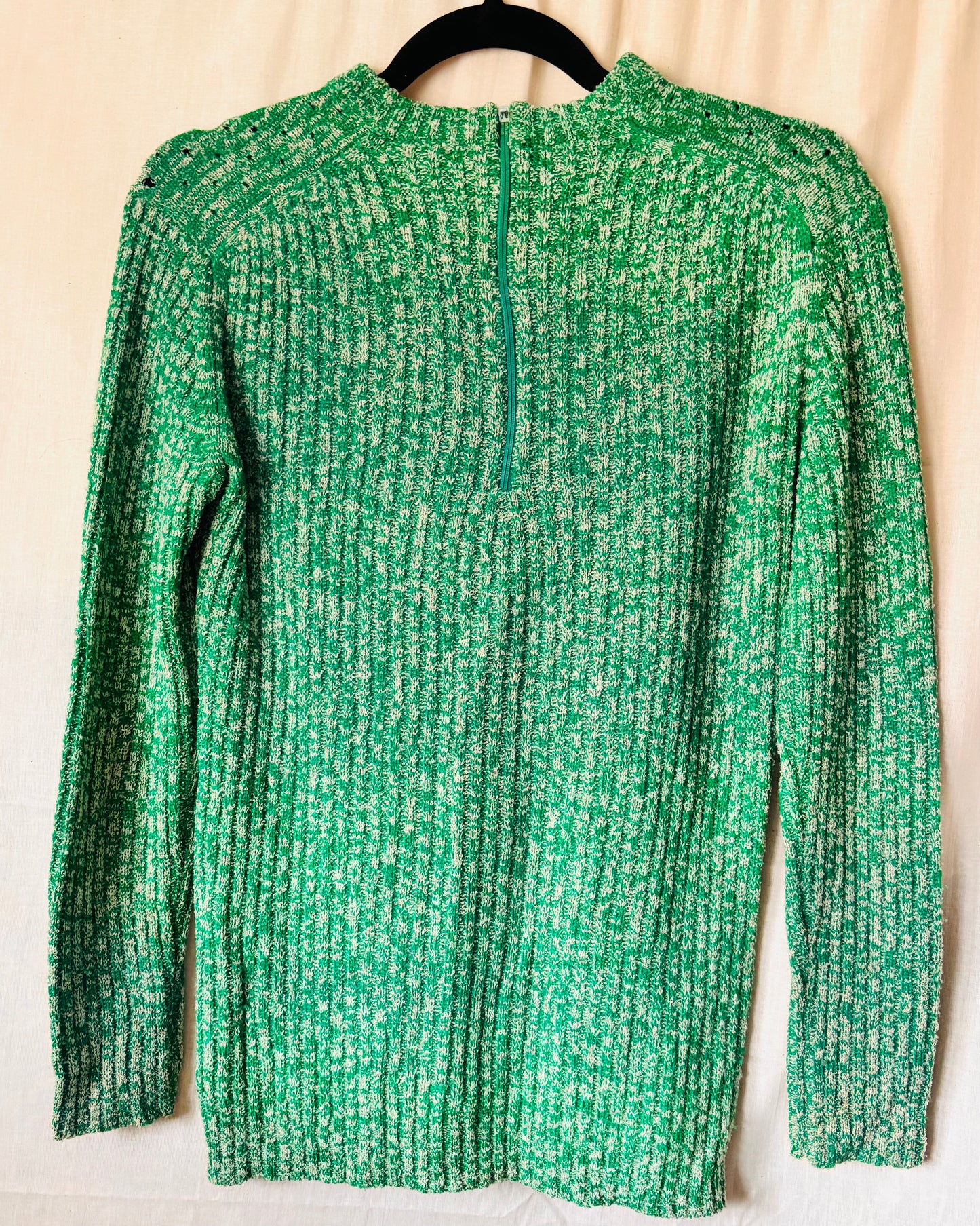 Vintage 1970s JCPenney Fashions Green Ribbed Jumper – Size 12