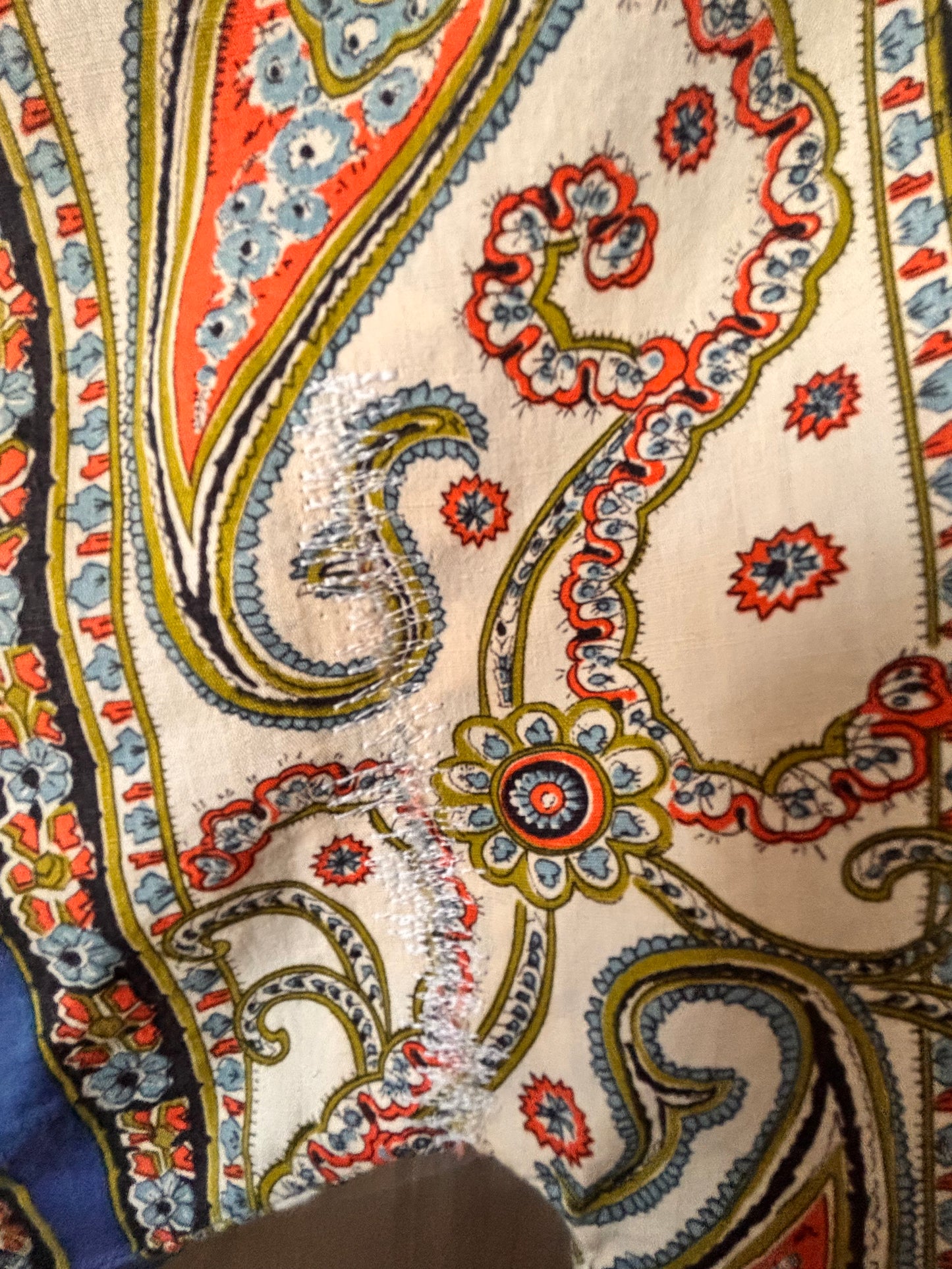 Vintage Handmade Paisley Kaftan Robe – 1970s Boho Print