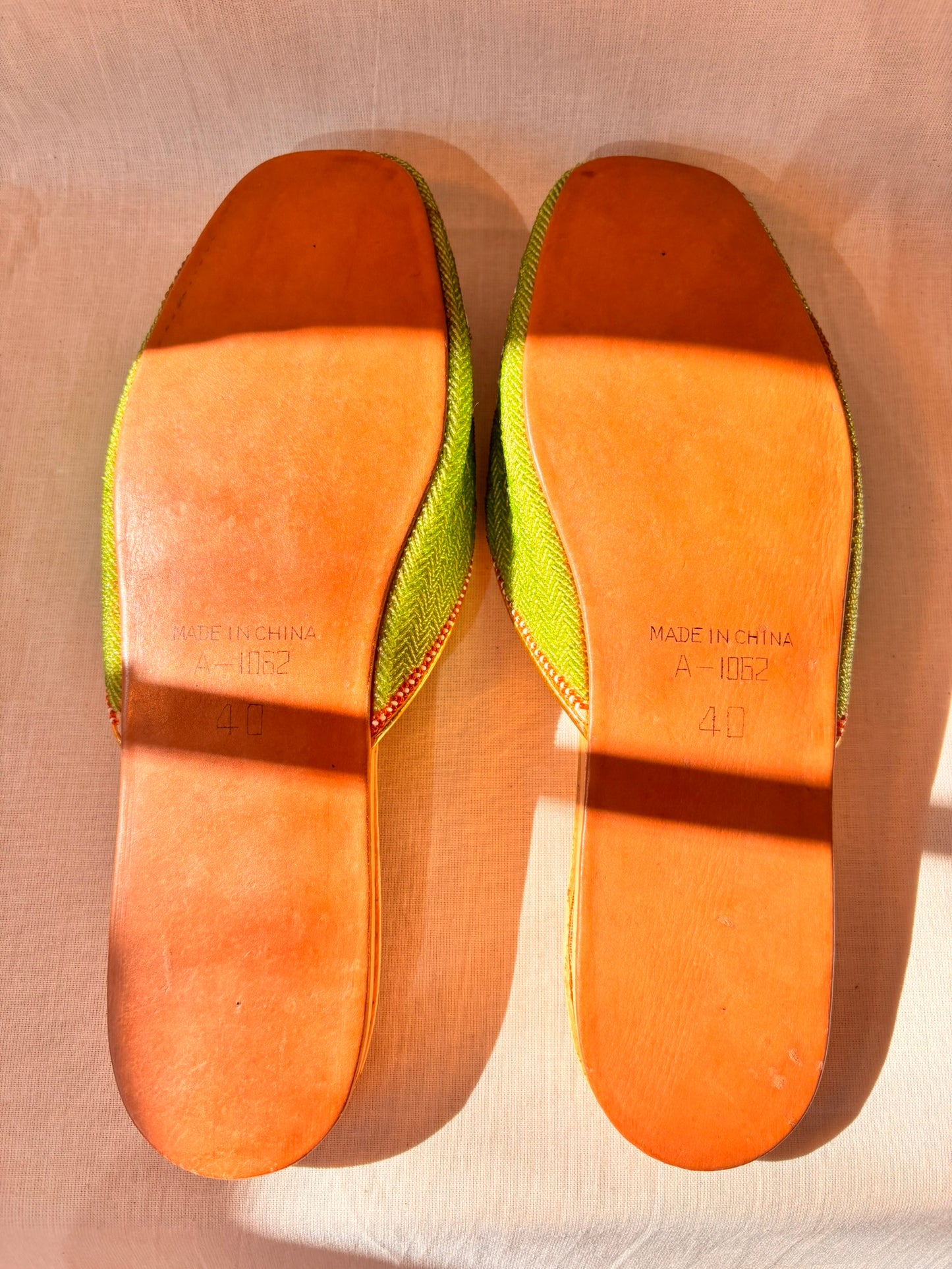 Vintage Green Beaded Chinese Slippers | Never Worn
