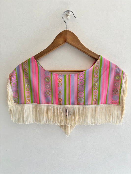 Je le porterais à nouveau - Col à franges imprimé vintage mod