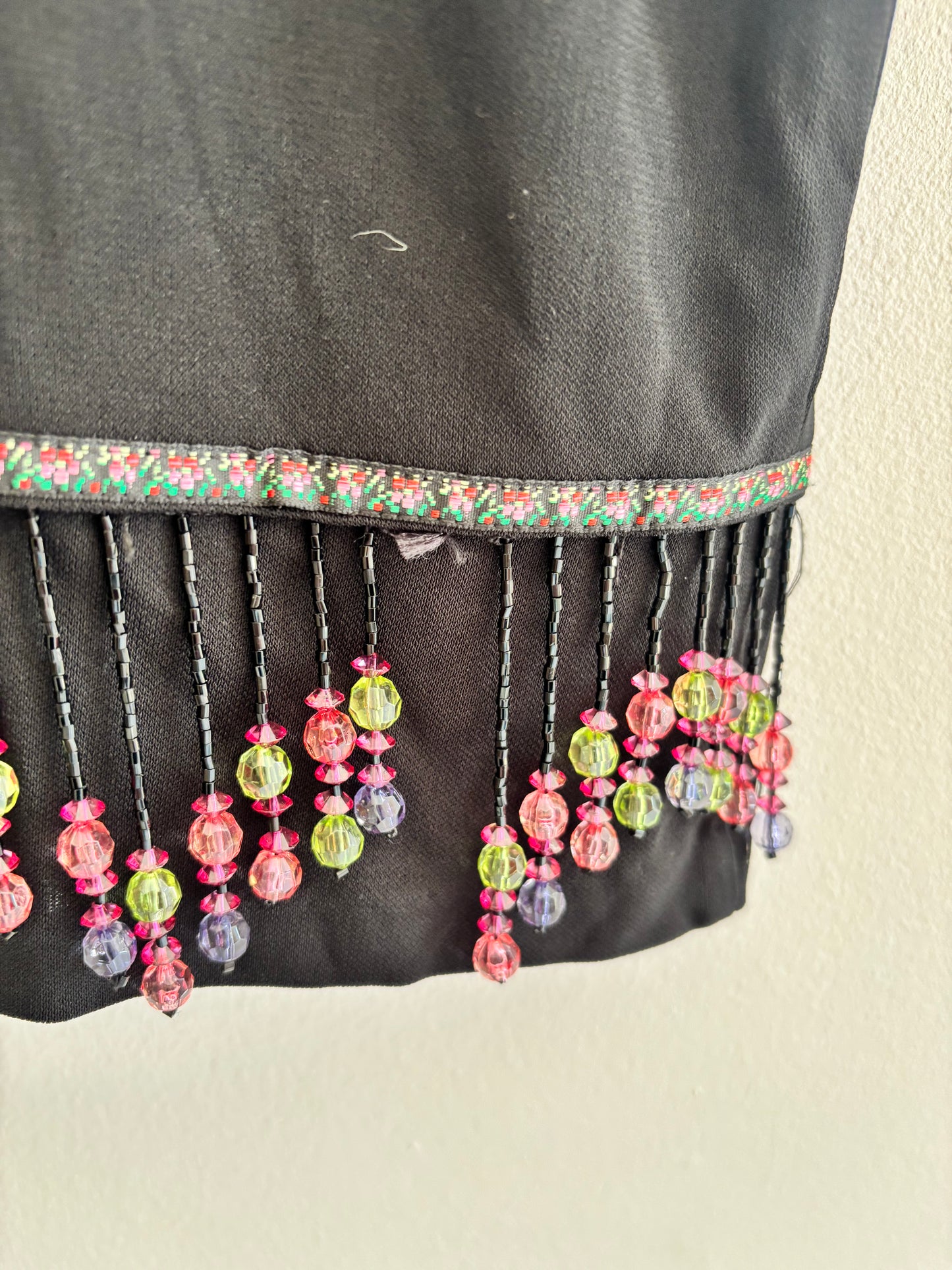 Joseph Ribkoff Vintage Black Beaded Crop Top