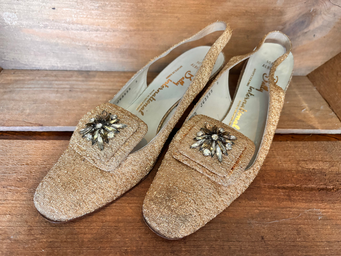 Vintage 1960s Gold Lame Bally International Heels
