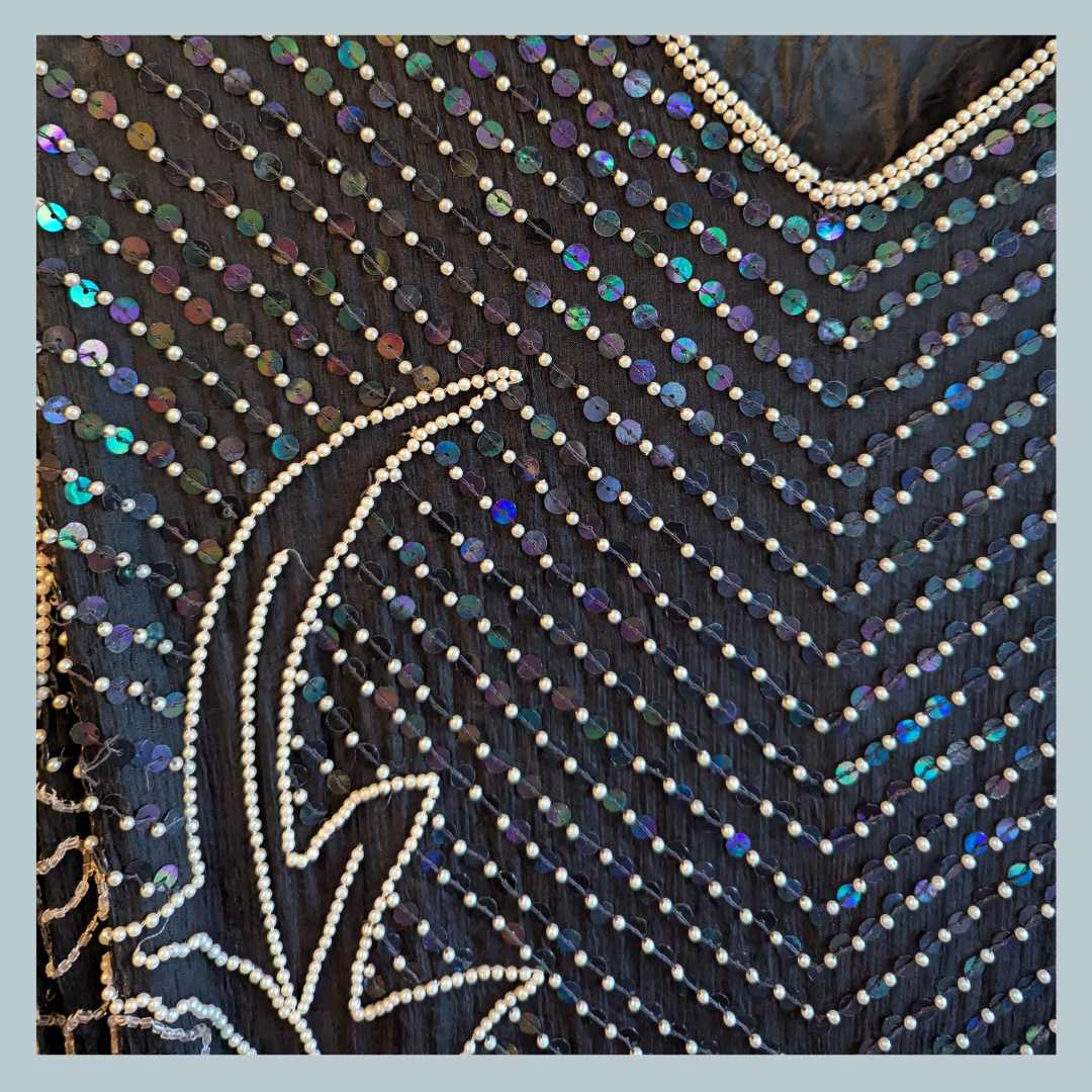 Vintage 1980s Sequin & Pearl Embellished Dress