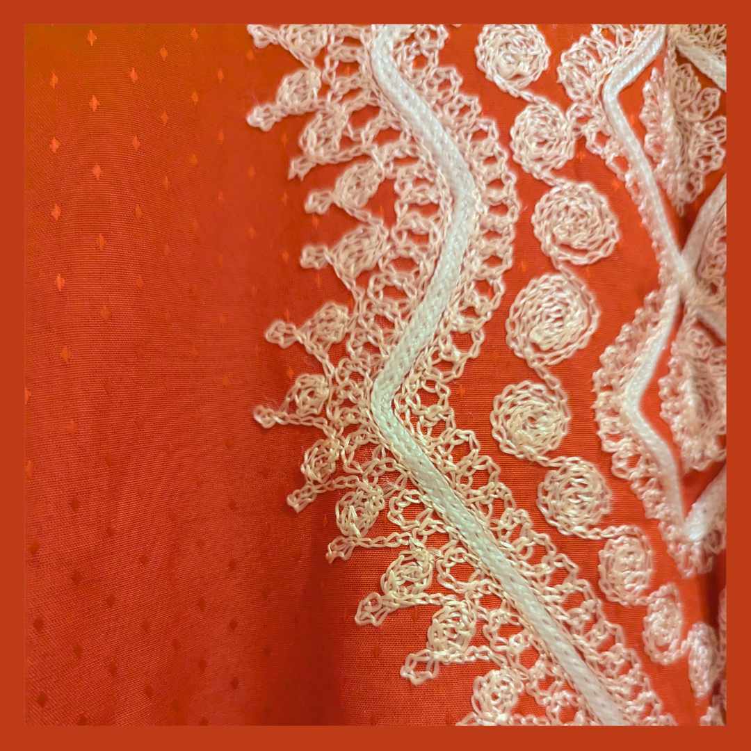 Vintage Red Boho Embroidered Kaftan