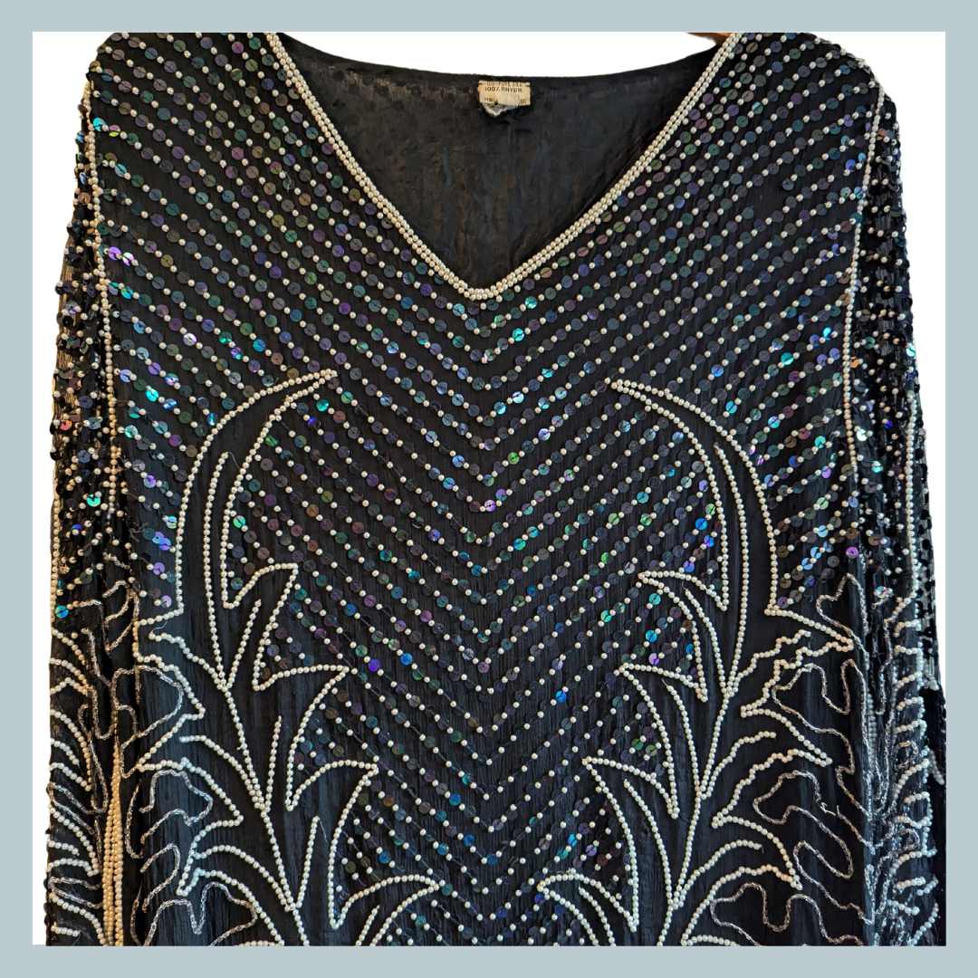 Vintage 1980s Sequin & Pearl Embellished Dress