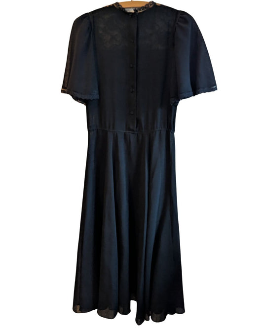 Vintage Black Lace Gothic Dress