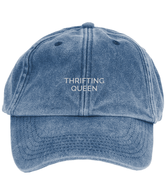 Thrifting Queen Embroidered Denim Cap - I'd Wear That