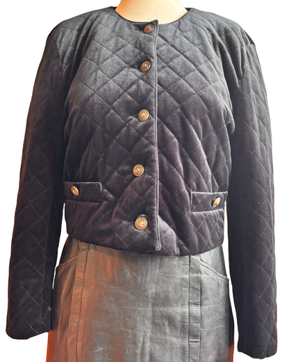 Haut court noir vintage à perles Joseph Ribkoff