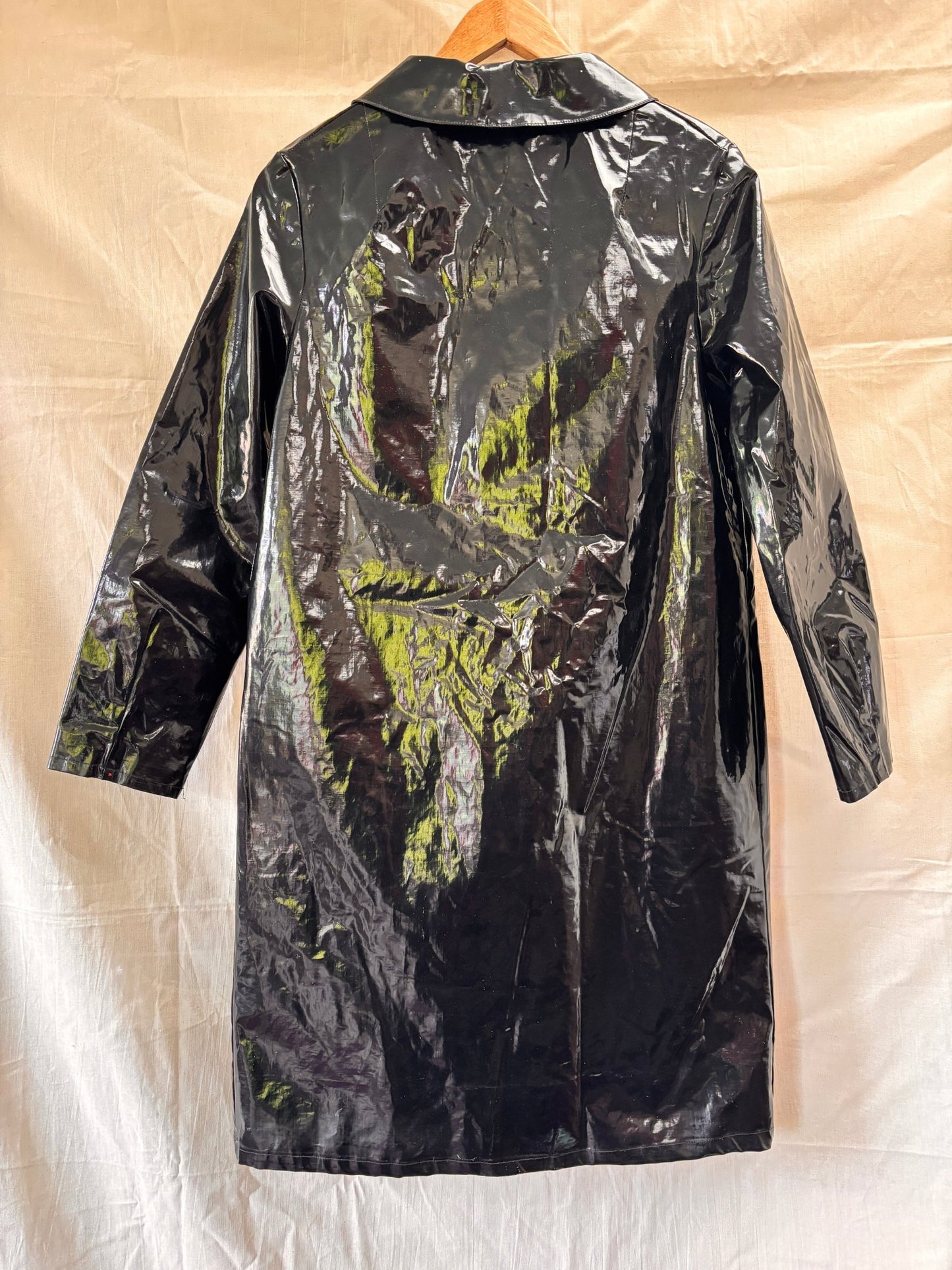 1960s Mary Quant Black PVC Vinyl Raincoat | Mod Vintage Coat - I'd Wear That
