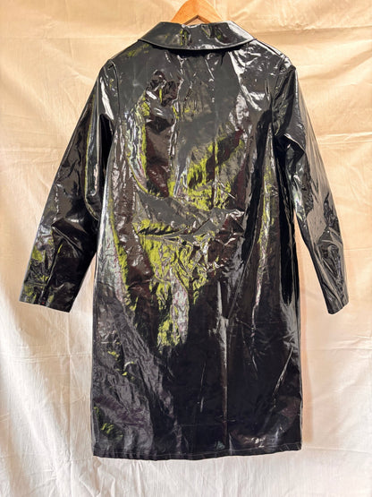 1960s Mary Quant Black PVC Vinyl Raincoat | Mod Vintage Coat - I'd Wear That