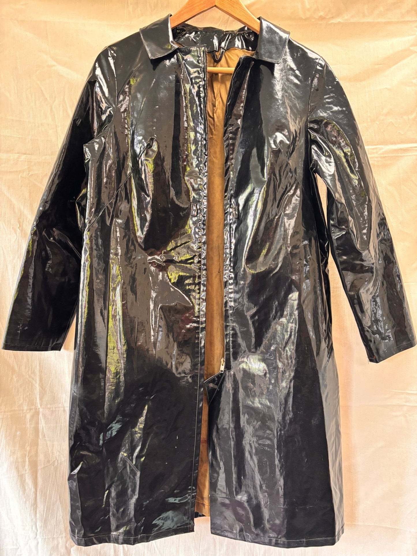 1960s Mary Quant Black PVC Vinyl Raincoat | Mod Vintage Coat - I'd Wear That