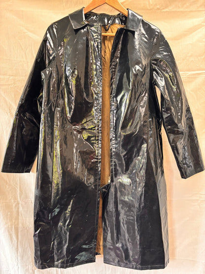 1960s Mary Quant Black PVC Vinyl Raincoat | Mod Vintage Coat - I'd Wear That