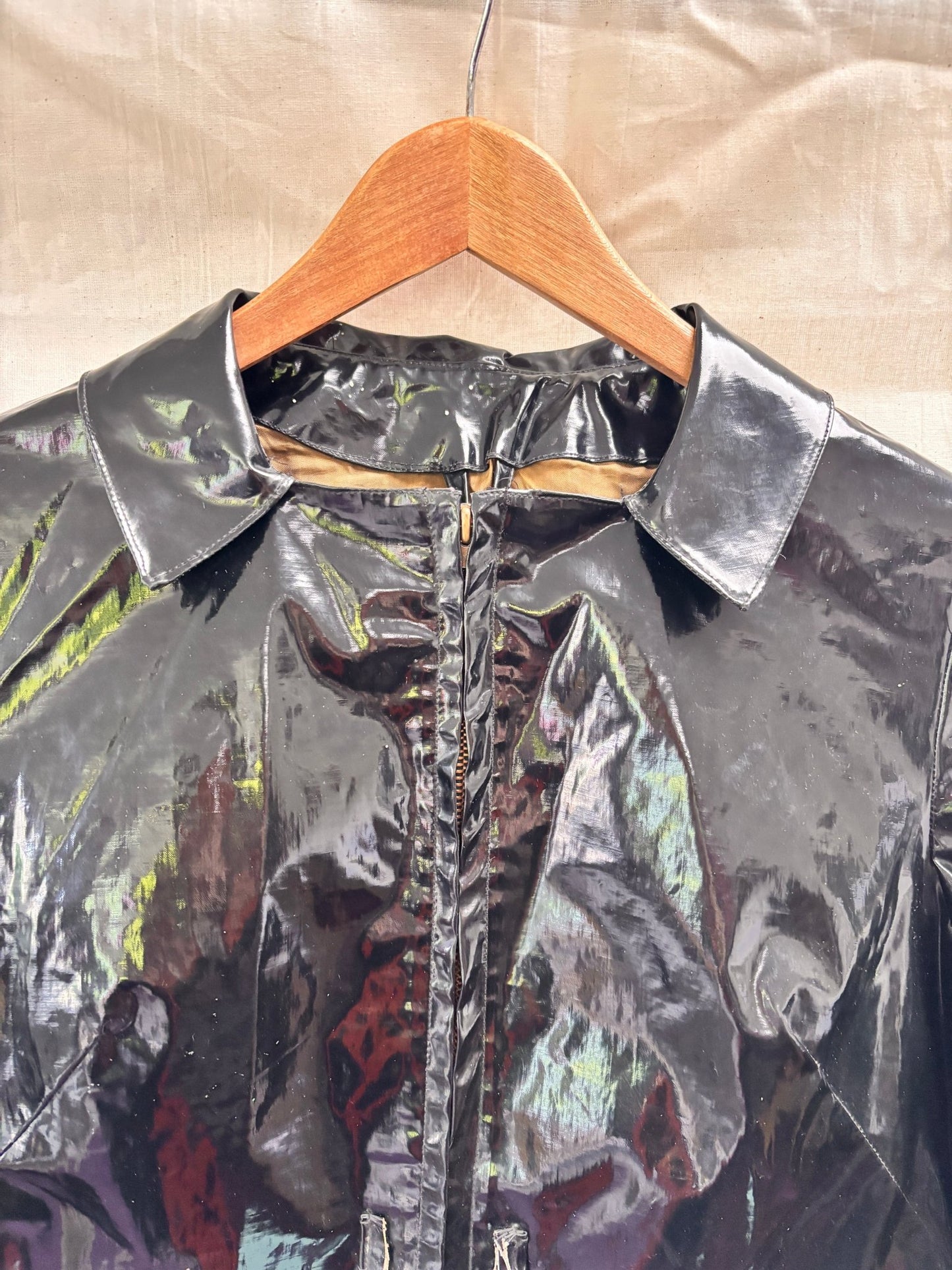 1960s Mary Quant Black PVC Vinyl Raincoat | Mod Vintage Coat - I'd Wear That