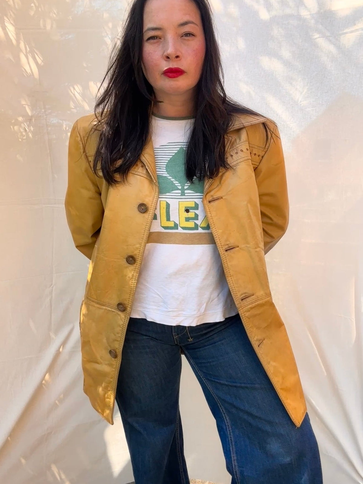 Tan 1970s Vintage Pioneer Wear Leather Jacket - I'd Wear That