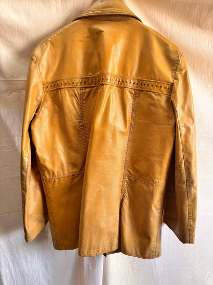Tan 1970s Vintage Pioneer Wear Leather Jacket - I'd Wear That