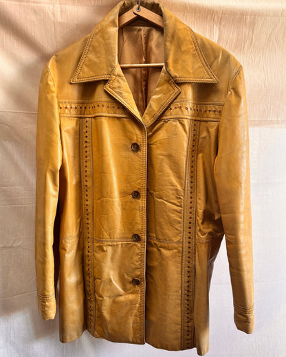Tan 1970s Vintage Pioneer Wear Leather Jacket - I'd Wear That