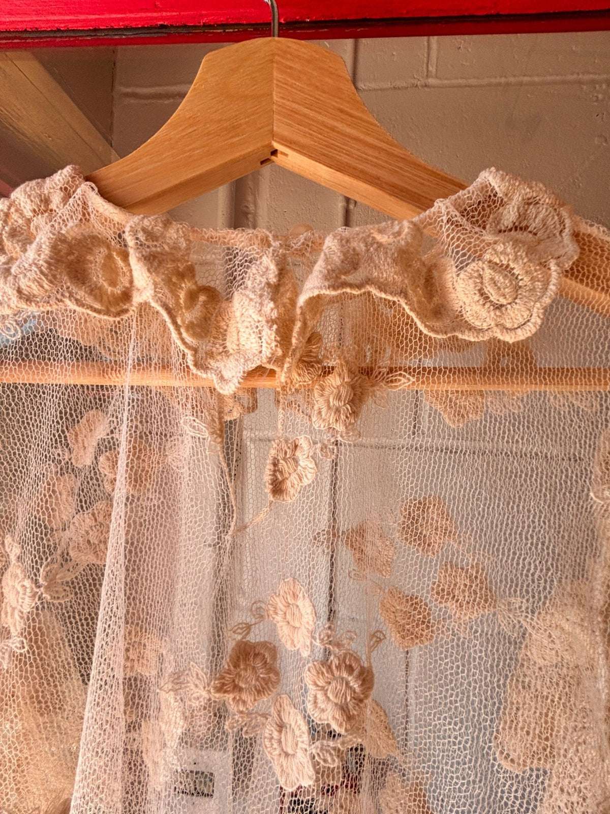 1990s Sheer Floral Embroidered Mesh Top | Romantic Lace Ruffle Blouse - I'd Wear That