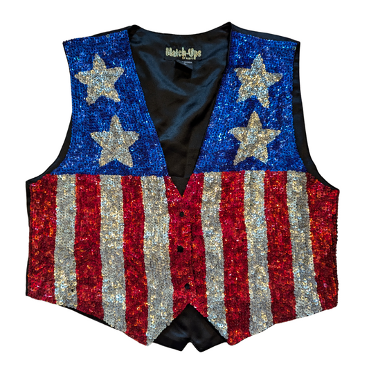 Vintage Patriotic Sequin Vest