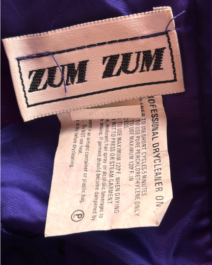 Vintage 1980s Zum Zum Purple Velvet Beaded Party Dress – Made in USA