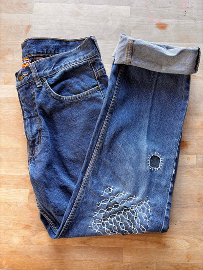 Gilet vintage en laine brodée SGDN – Style bohème western