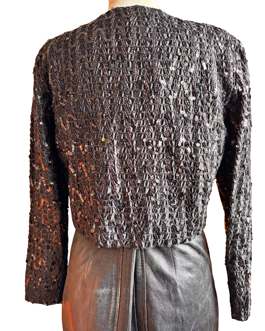 Haut court noir vintage à perles Joseph Ribkoff