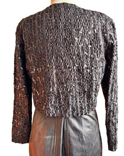 Haut court noir vintage à perles Joseph Ribkoff