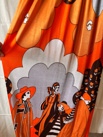 Vintage 1970s Hooded Duster Robe