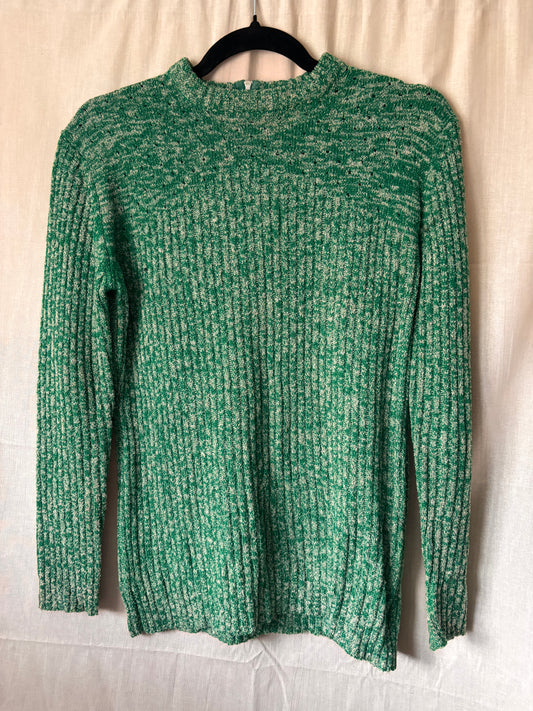 Vintage 1970s JCPenney Fashions Green Ribbed Jumper – Size 12