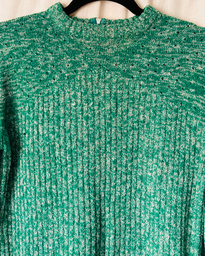 Vintage 1970s JCPenney Fashions Green Ribbed Jumper – Size 12
