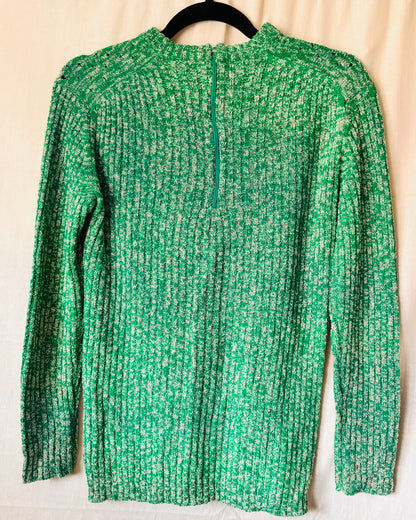 Vintage 1970s JCPenney Fashions Green Ribbed Jumper – Size 12