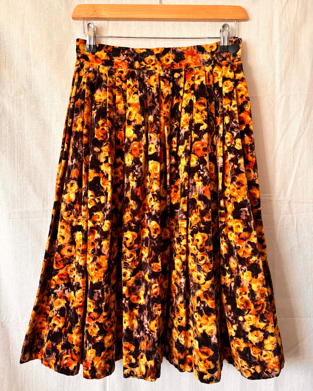 Vintage 1960s Alan Gay Floral Midi Skirt