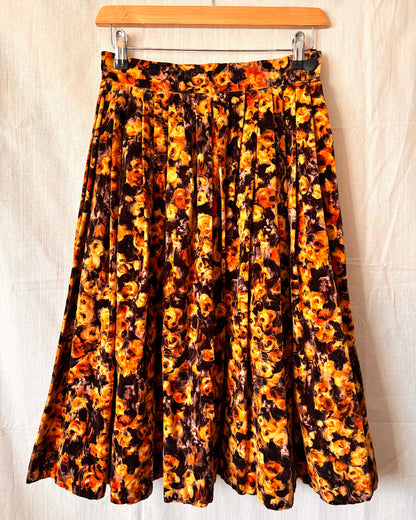 Vintage 1960s Alan Gay Floral Midi Skirt