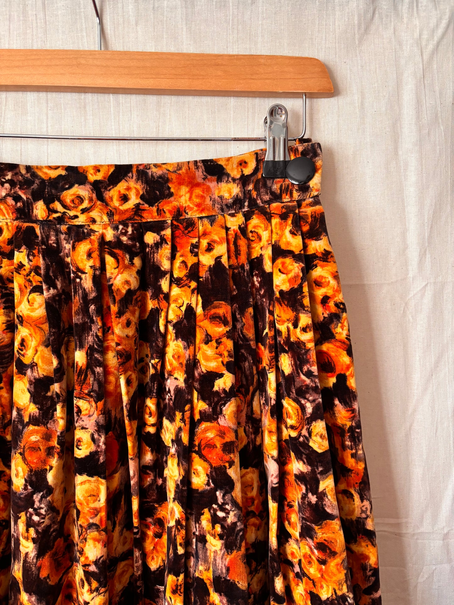 Vintage 1960s Alan Gay Floral Midi Skirt