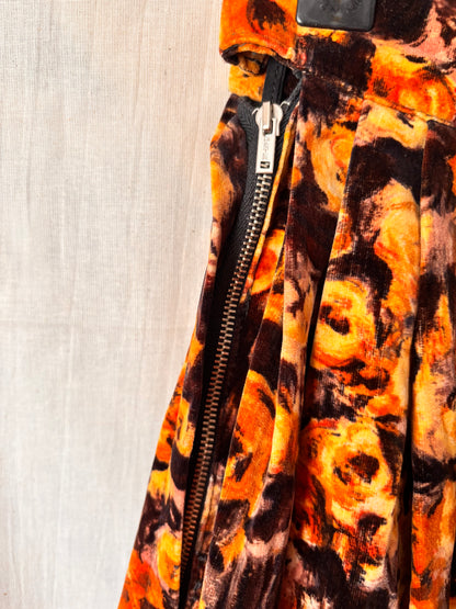 Vintage 1960s Alan Gay Floral Midi Skirt