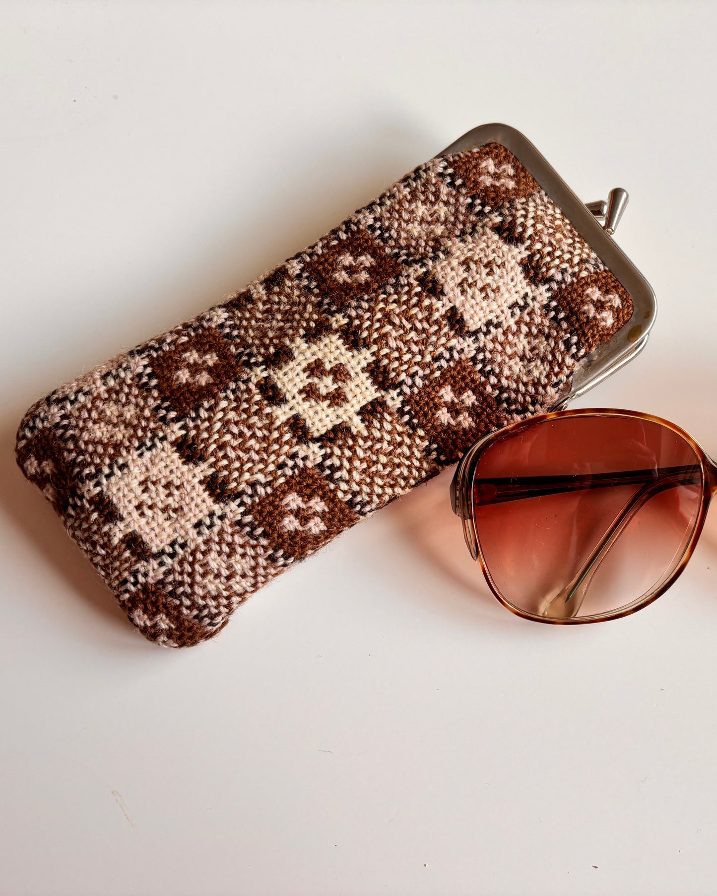 Vintage 1970s Oversized Tortoiseshell Sunglasses with Original Case