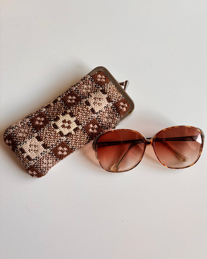 Vintage 1970s Oversized Tortoiseshell Sunglasses with Original Case