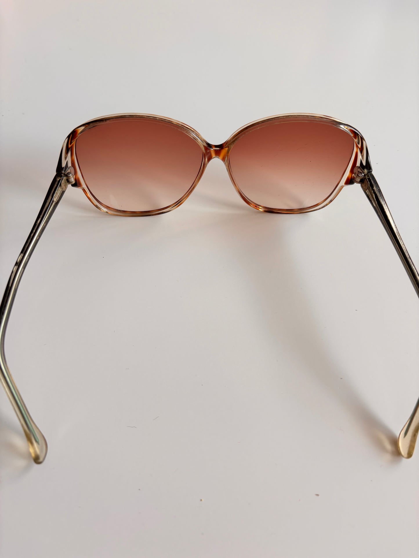 Vintage 1970s Oversized Tortoiseshell Sunglasses with Original Case