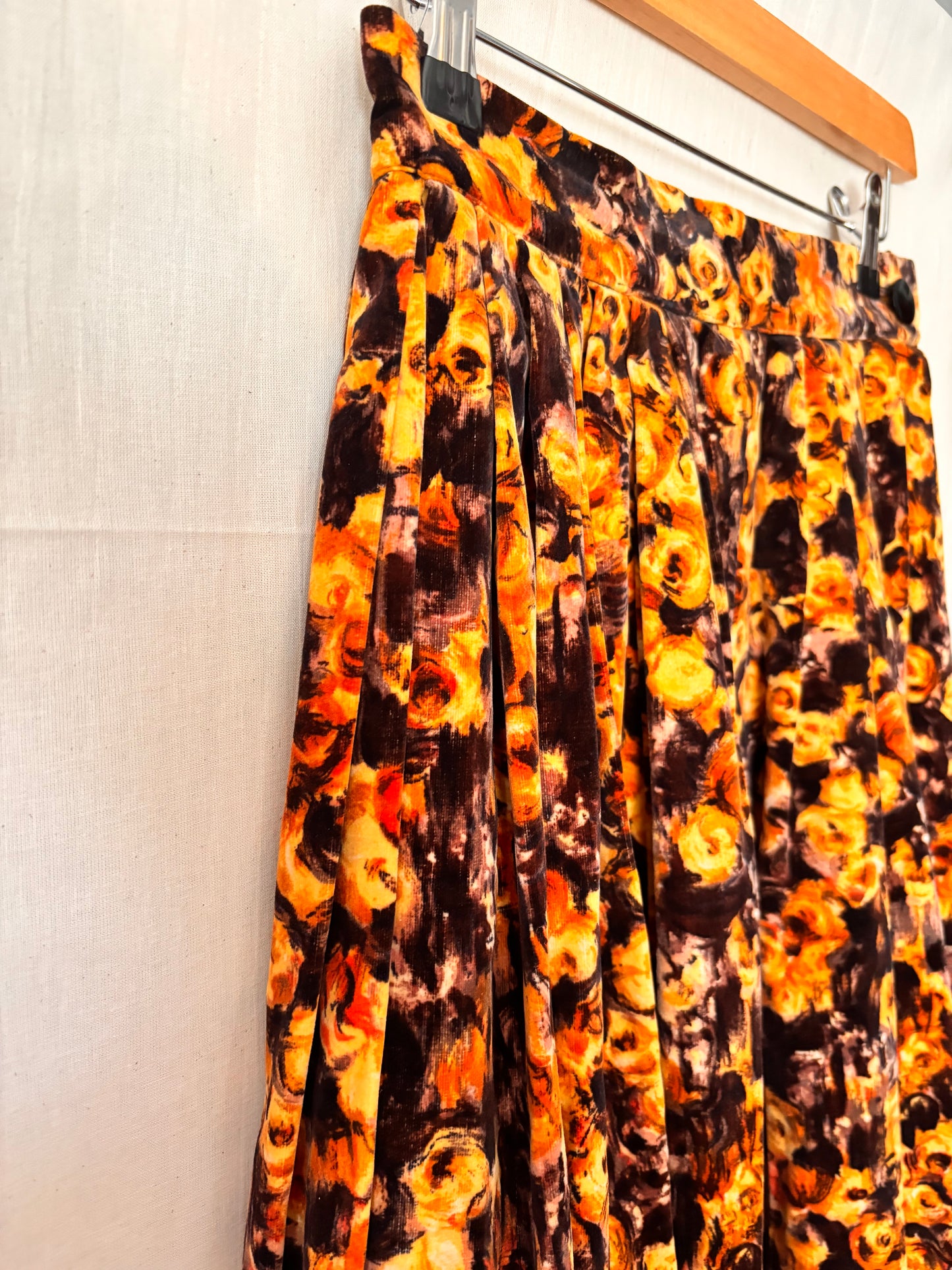 Vintage 1960s Alan Gay Floral Midi Skirt