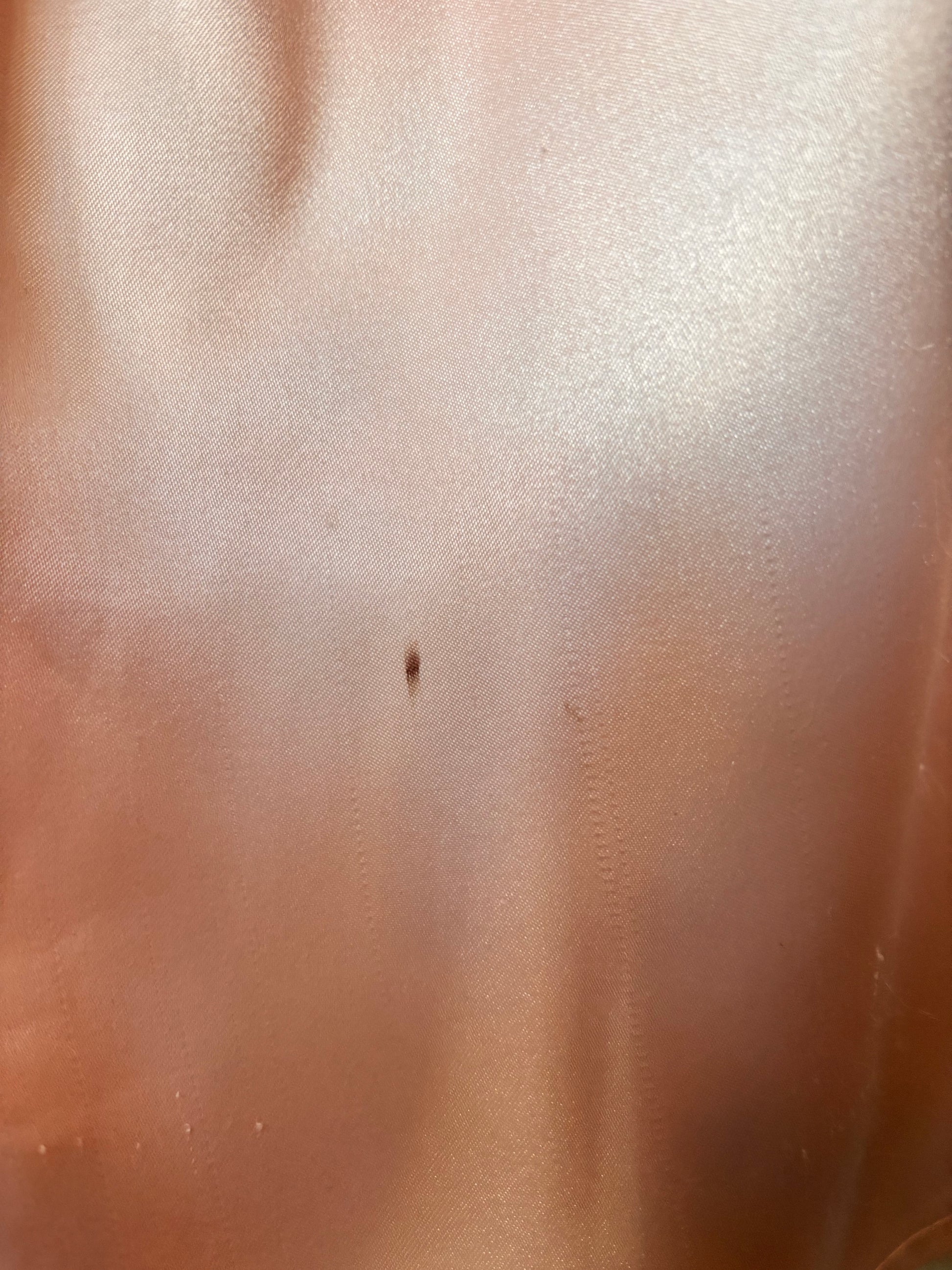 Close-up of a small stain on the shorts