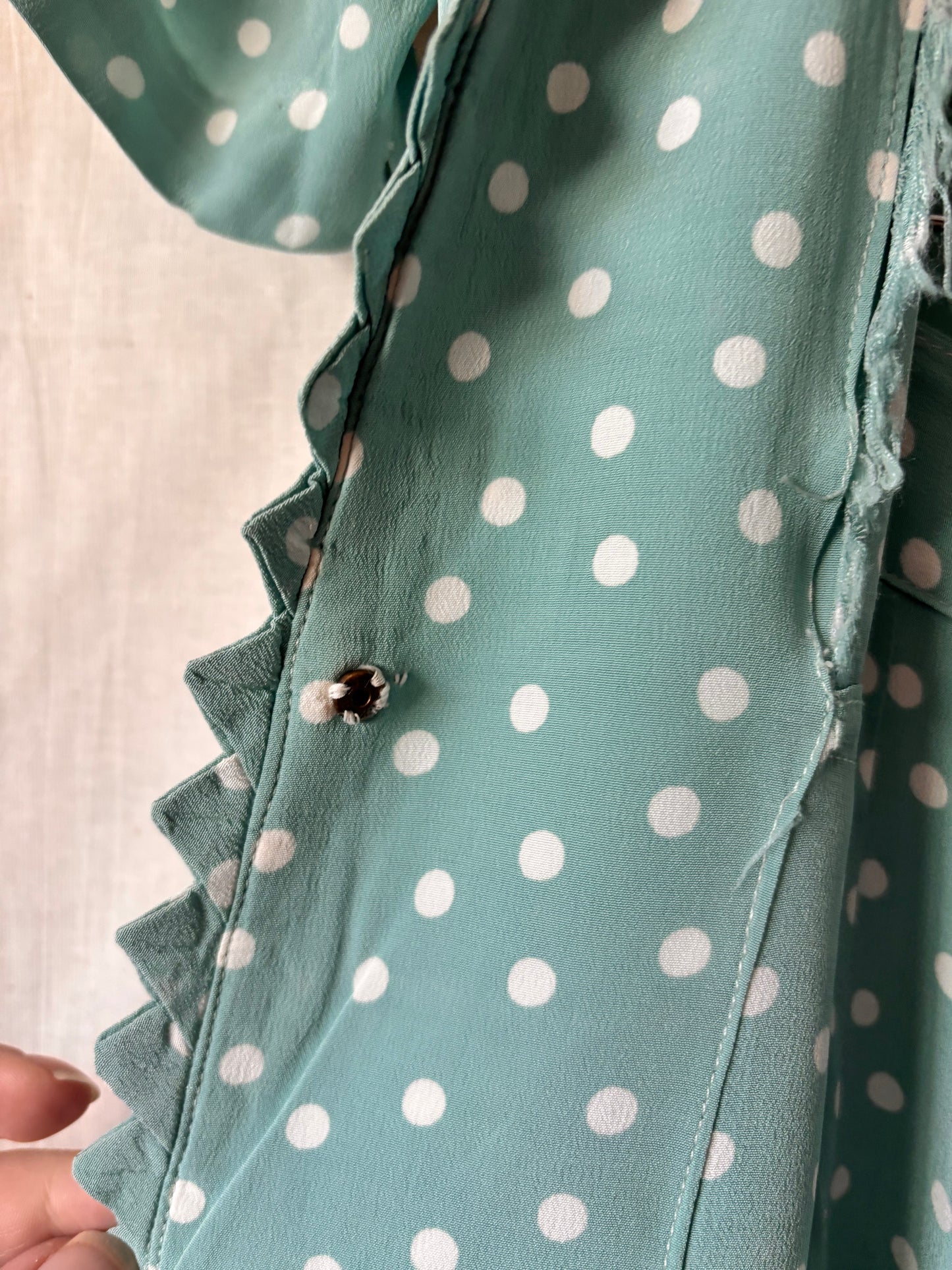 1940s Powder Blue Polka Dot Two Piece Set – 24” Waist