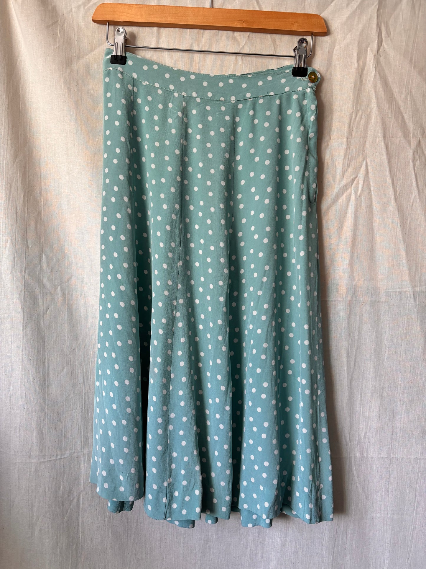1940s Lombardy powder blue polka dot skirt. Part of a set