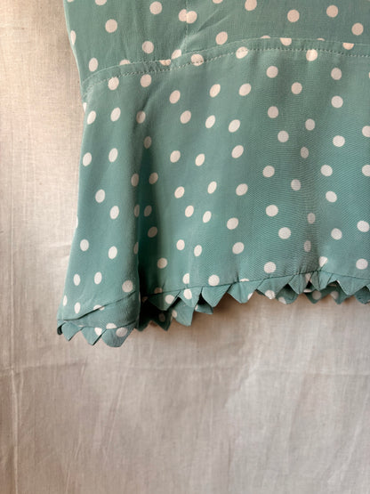 1940s Powder Blue Polka Dot Two Piece Set – 24” Waist