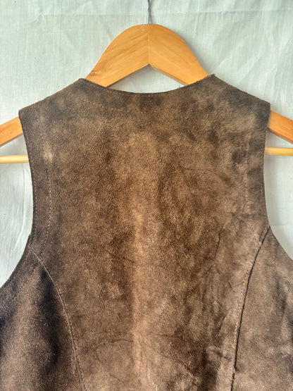 Vintage 1970s Brown Suede Waistcoat