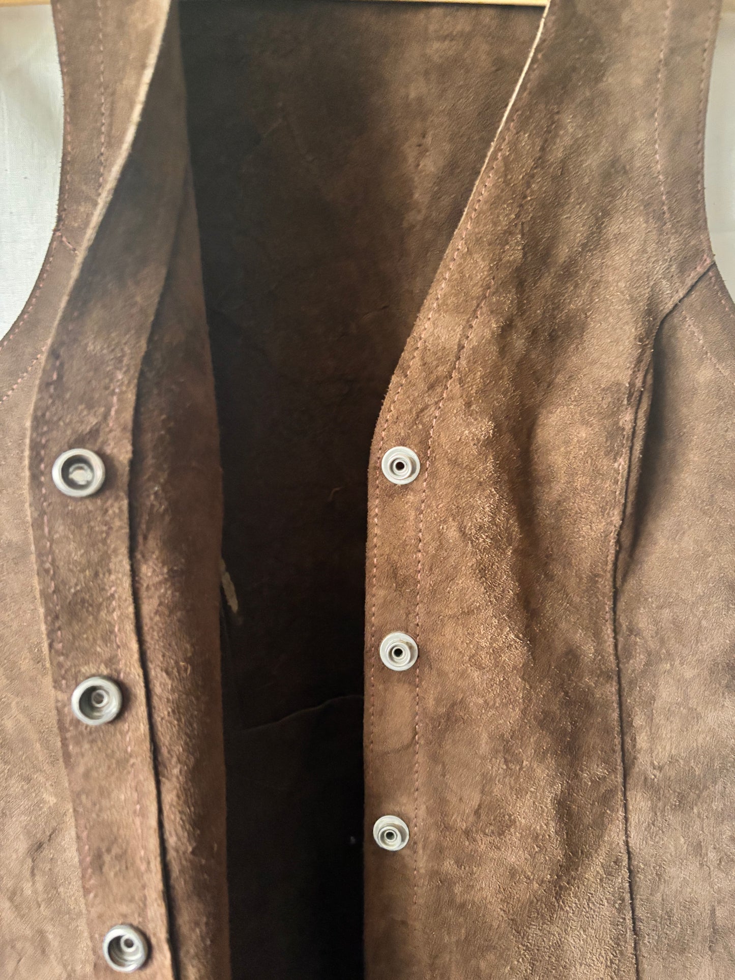 Vintage 1970s Brown Suede Waistcoat