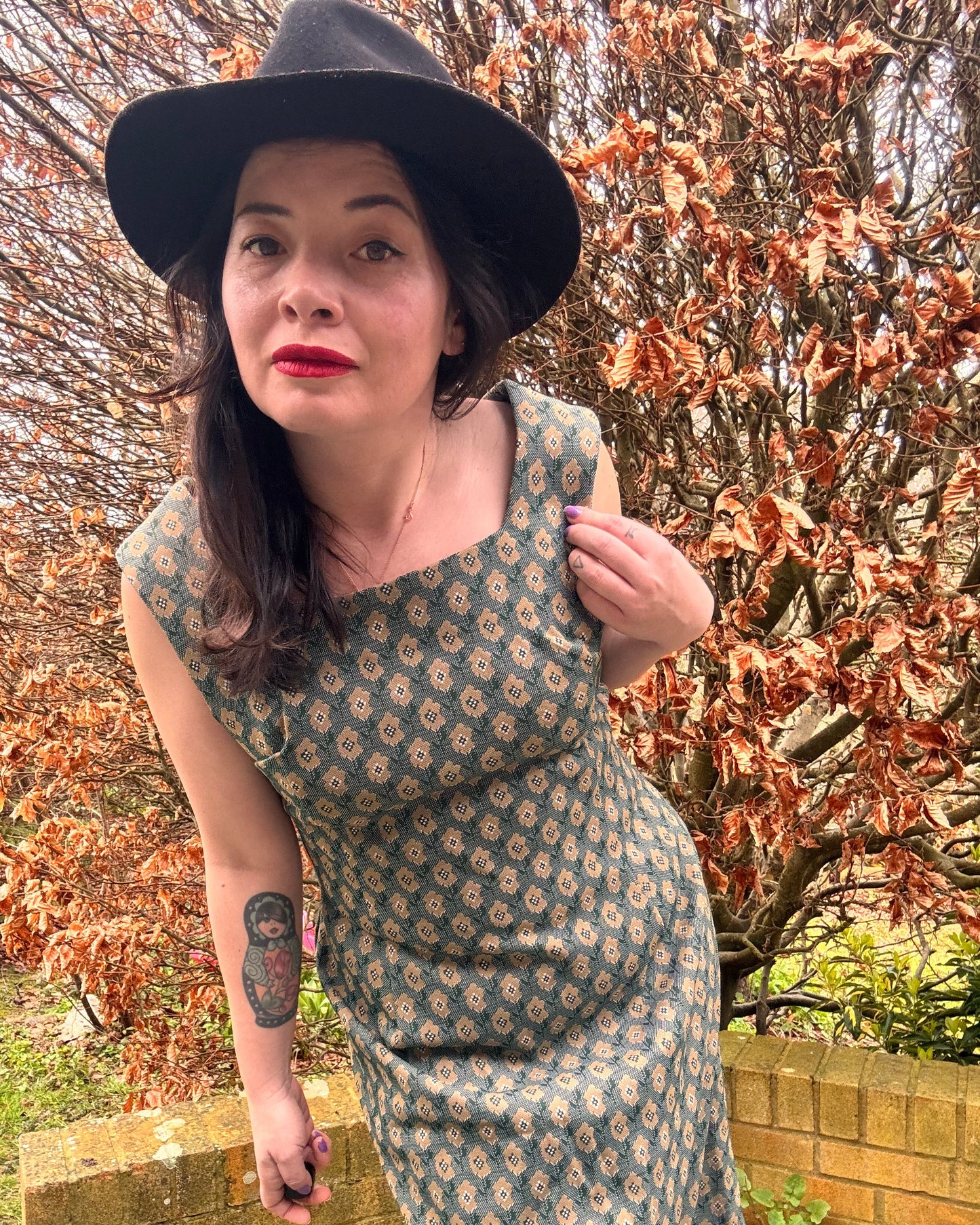 Vintage 1970s Handmade Green Maxi Dress – Fully Lined