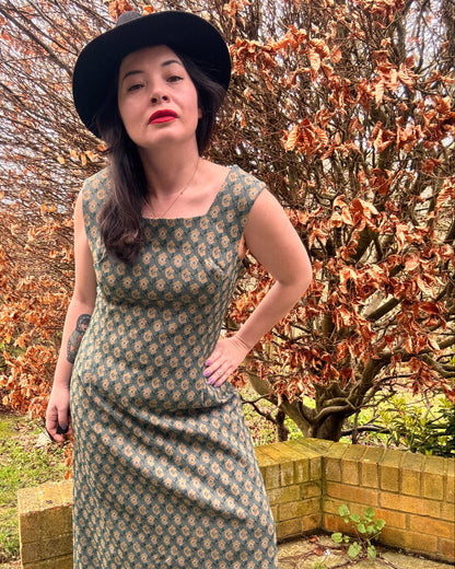Vintage 1970s Handmade Green Maxi Dress