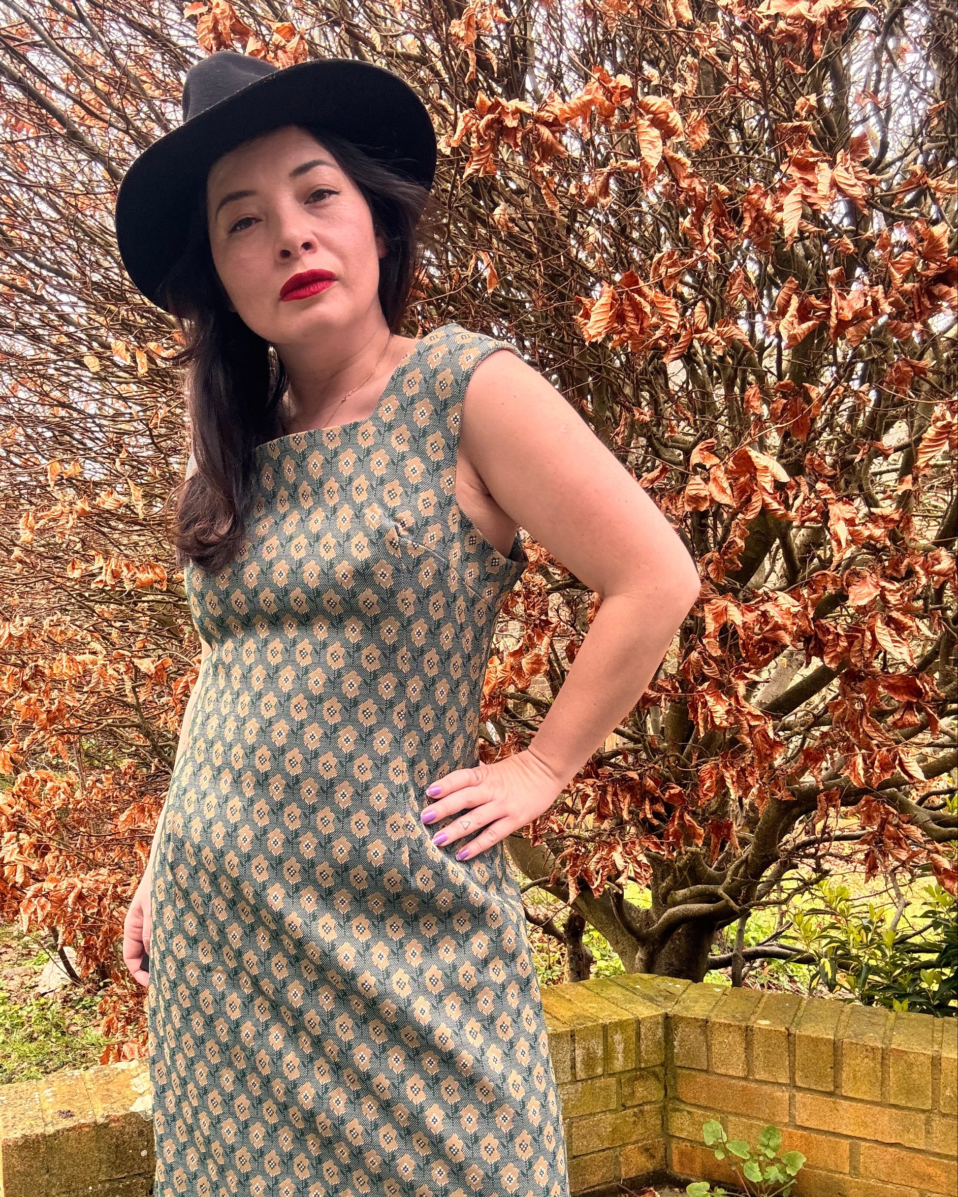 Vintage 1970s Handmade Green Maxi Dress