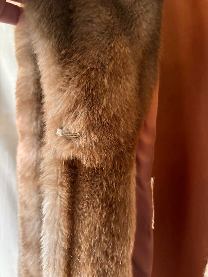 Veste bomber en daim noir et beige Avalanche