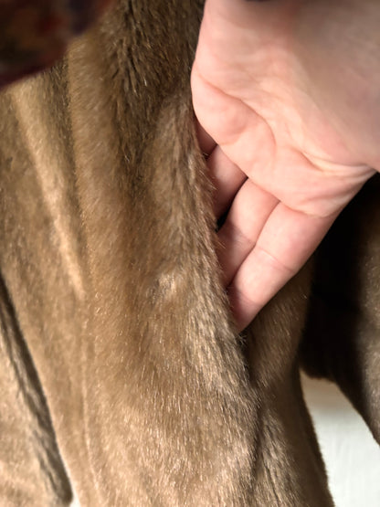 Veste bomber en daim noir et beige Avalanche